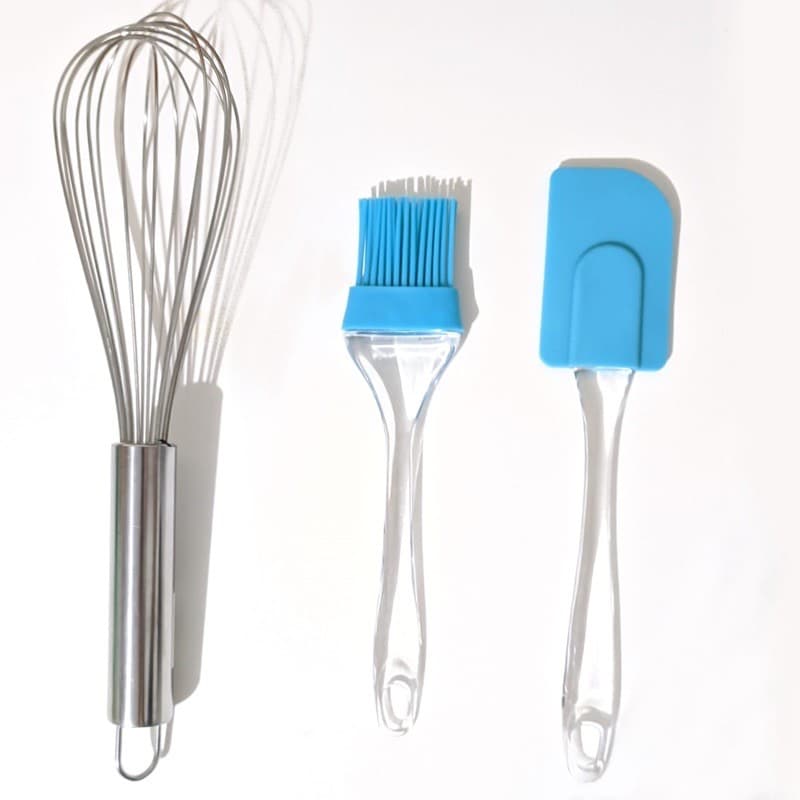 Kit Confeiteiro Espátula + Pincel + Batedor Fue Mexedor Fuet Cozinha