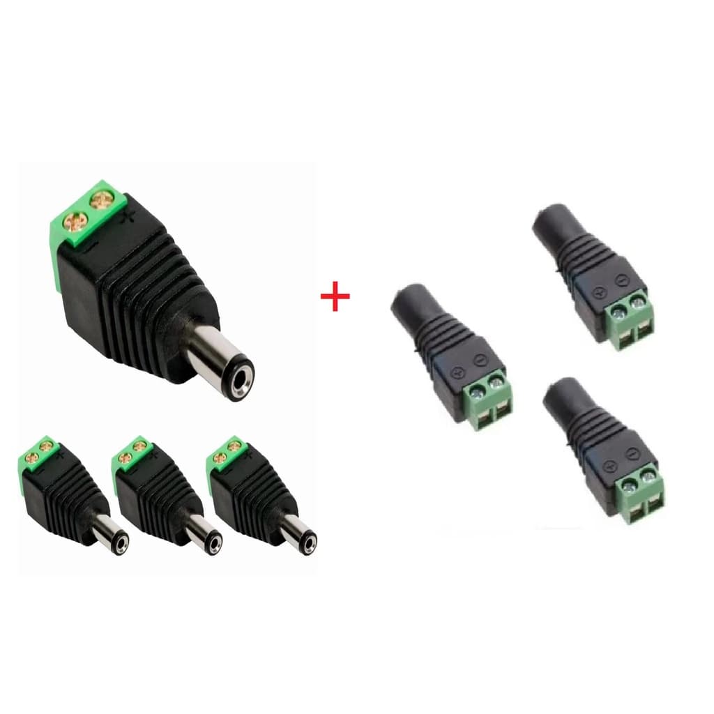 P4 Conector DC 12V CFTV Adaptador Fonte de Alimentação 100pc Macho/ 100pc Fêmea Adaptador De Alimentação Dc Jack