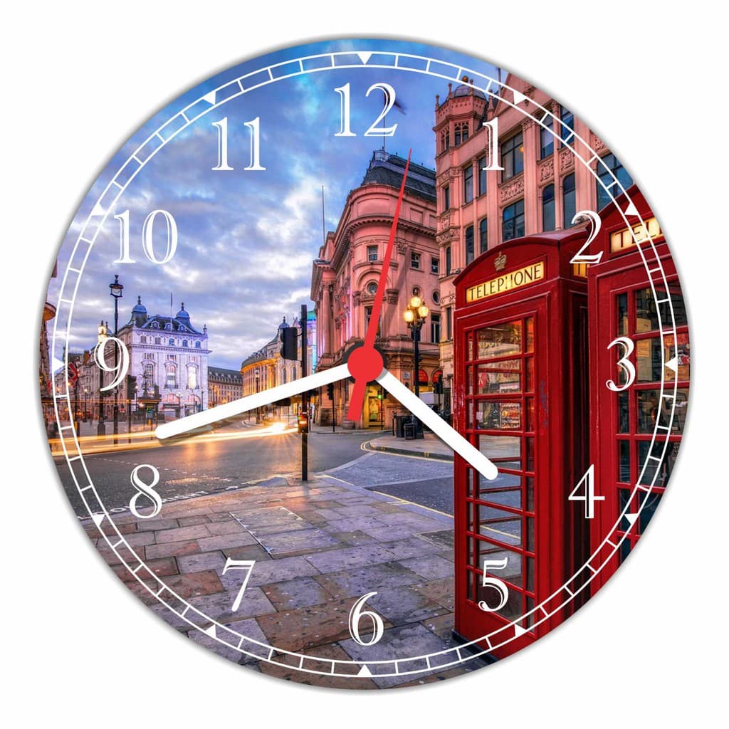 Relógio De Parede Cidade Londres Salas Quartos Decorações Quartz T002