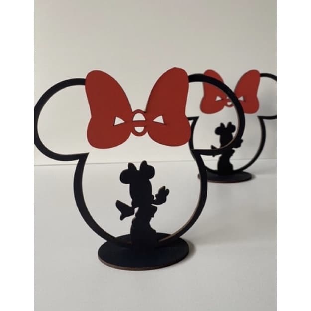 1 Centro de mesa Minnie vermelha mdf aniversário