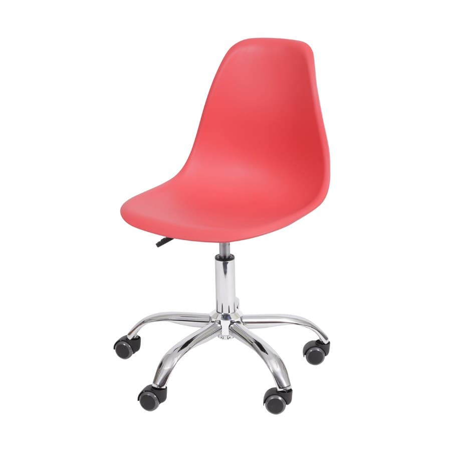 Cadeira de Escritório Boxbit DKR Eames Vermelha Base Rodízio