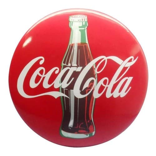 Placa De Resina Botão Com Garrafa Coca-cola 40 X 40 X 4
