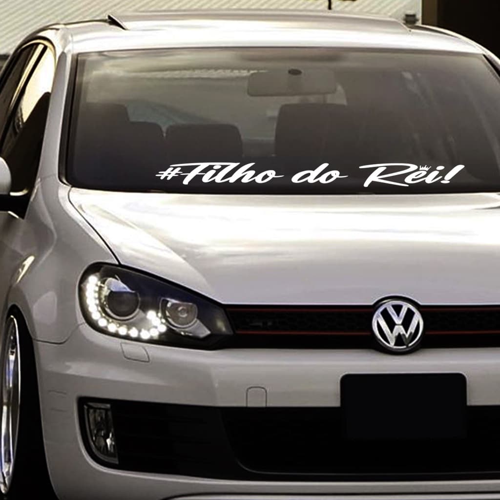 Adesivo Para Brisa Frase Filho Do Rei Automotivo Rebaixado Premium