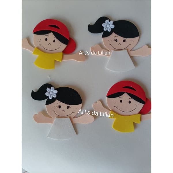 Aplique menino e menina em Eva (casal) ,.