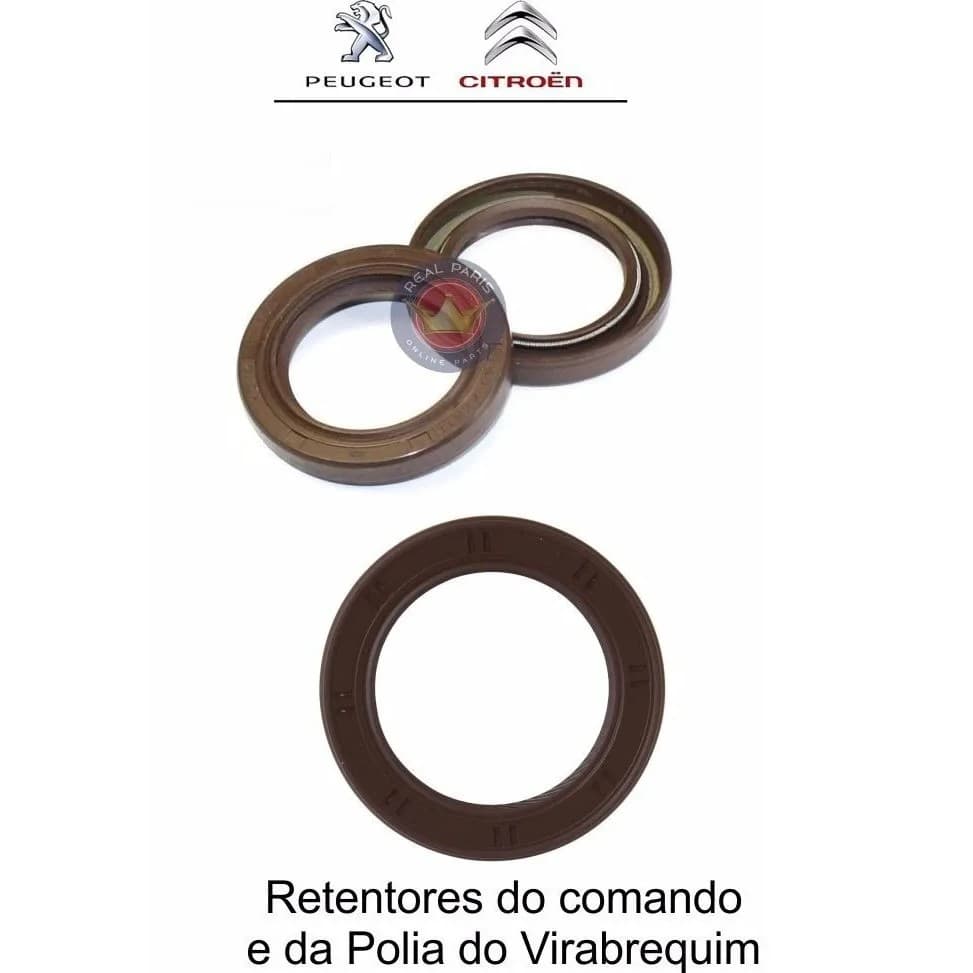 Retentor Comando Valvulas E Polia Virabrequim Peugeot 307 308 408 Citroen C4 C5 Lounge 2.0 16v Apos 2006 Ew10a