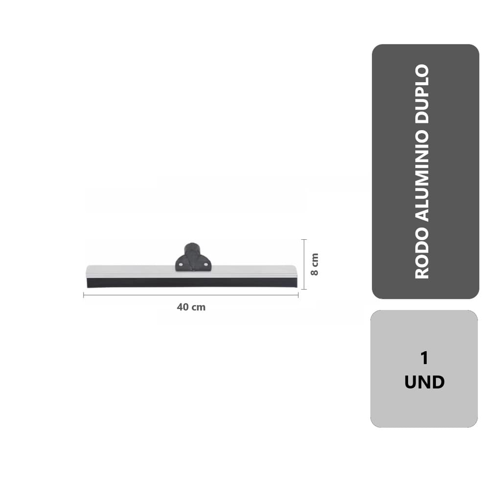 1 Rodo Alumínio Duplo 40cm EVA Flexível Sem Cabo Limpa Piso Porcelanato Banheiro Cozinha Multiuso