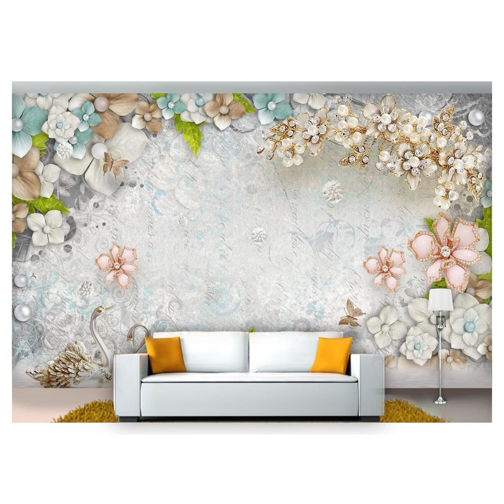 papel de parede Floral Flores Textura sala 3d 10m² XFL202