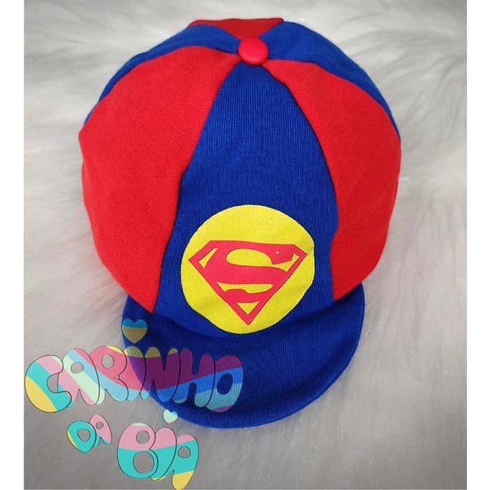Boina temática Super Homem/Superman - Mesversário bebê menino