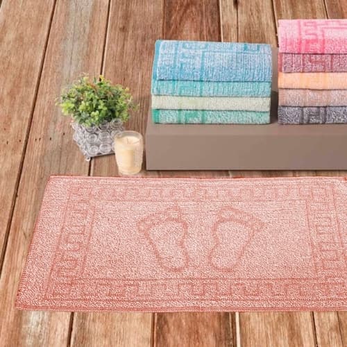 Kit com 5 toalhas de piso simples Tulipa pezinho
