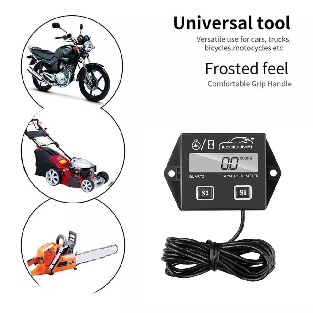 Tachômetro Do Motor Da Motocicleta Digital Medidor De Hora À Prova D'água RPM Display LCD Para Moto Marine Pit Bike Barco Motosserra