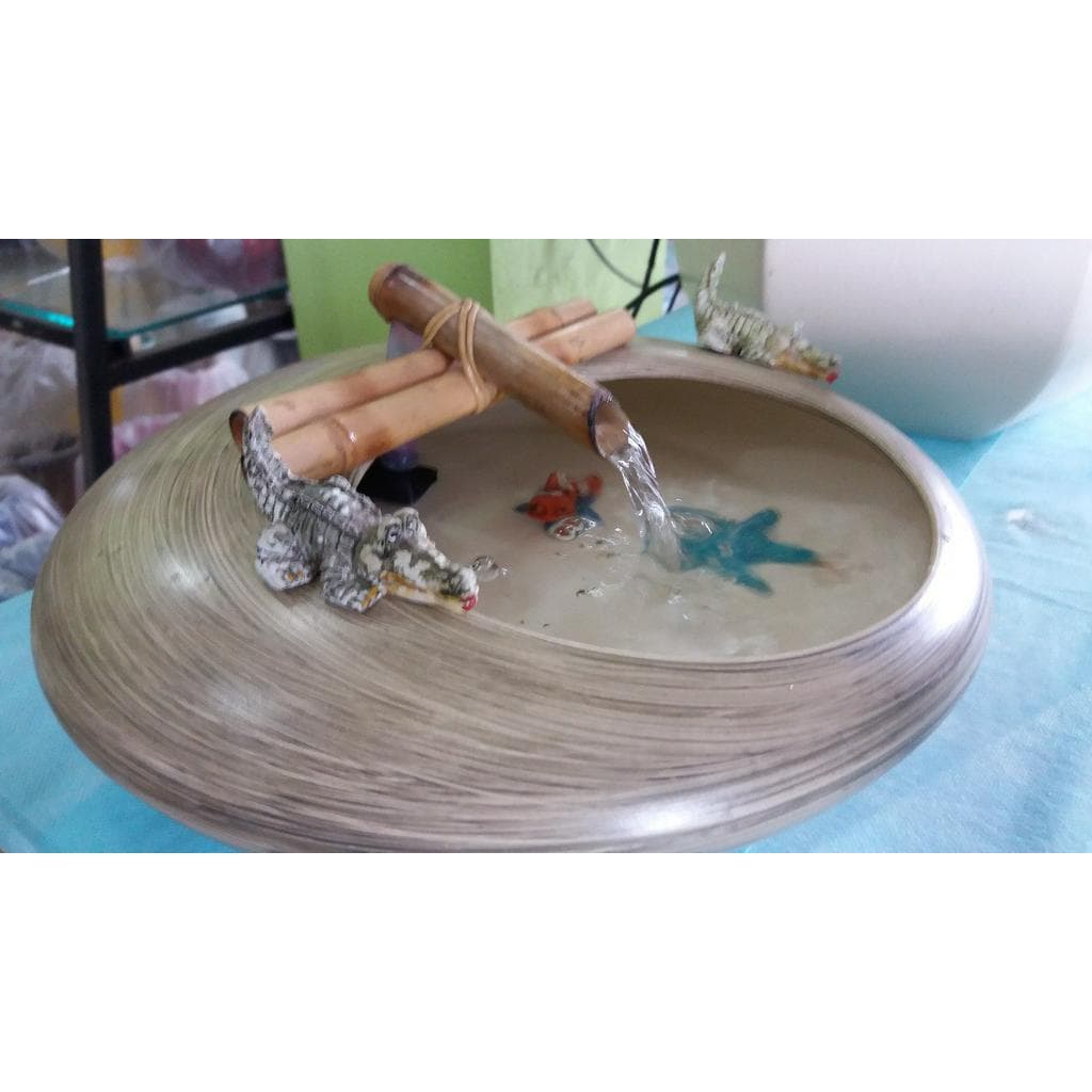 Fonte Bebedouro Ou Decoração Bambu Cascata D Agua Bambu Pet