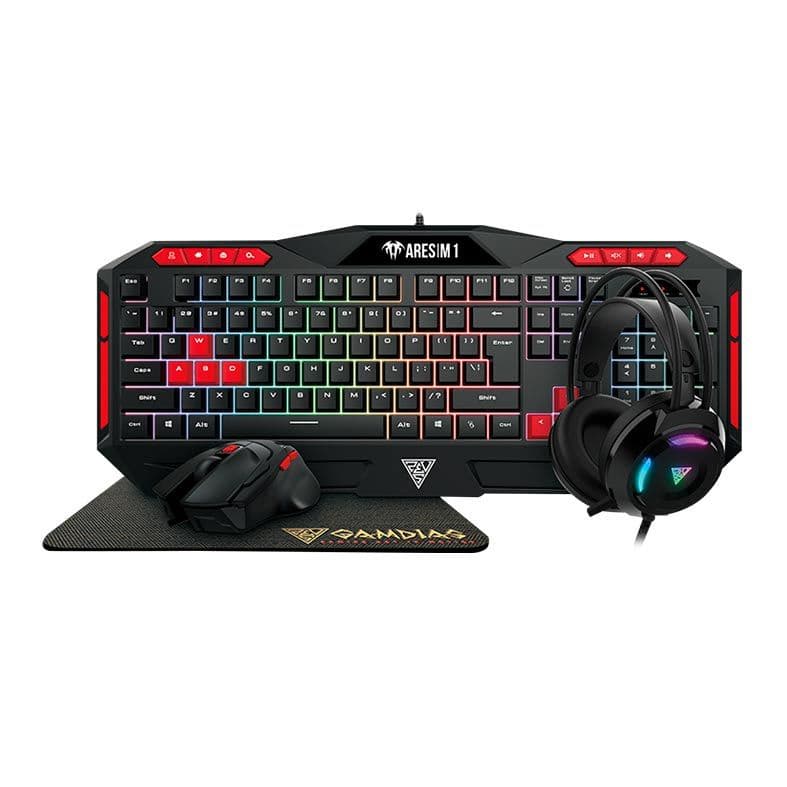 KIT GAMER TECLADO + MOUSE + HEADSET + MOUSE PAD GAMDIAS POSEIDON M2