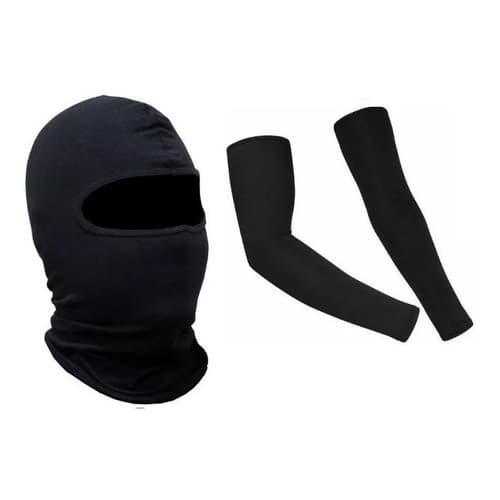 Kit 1 Touca Capuz Ninja 1 Manguito Frio Motociclista