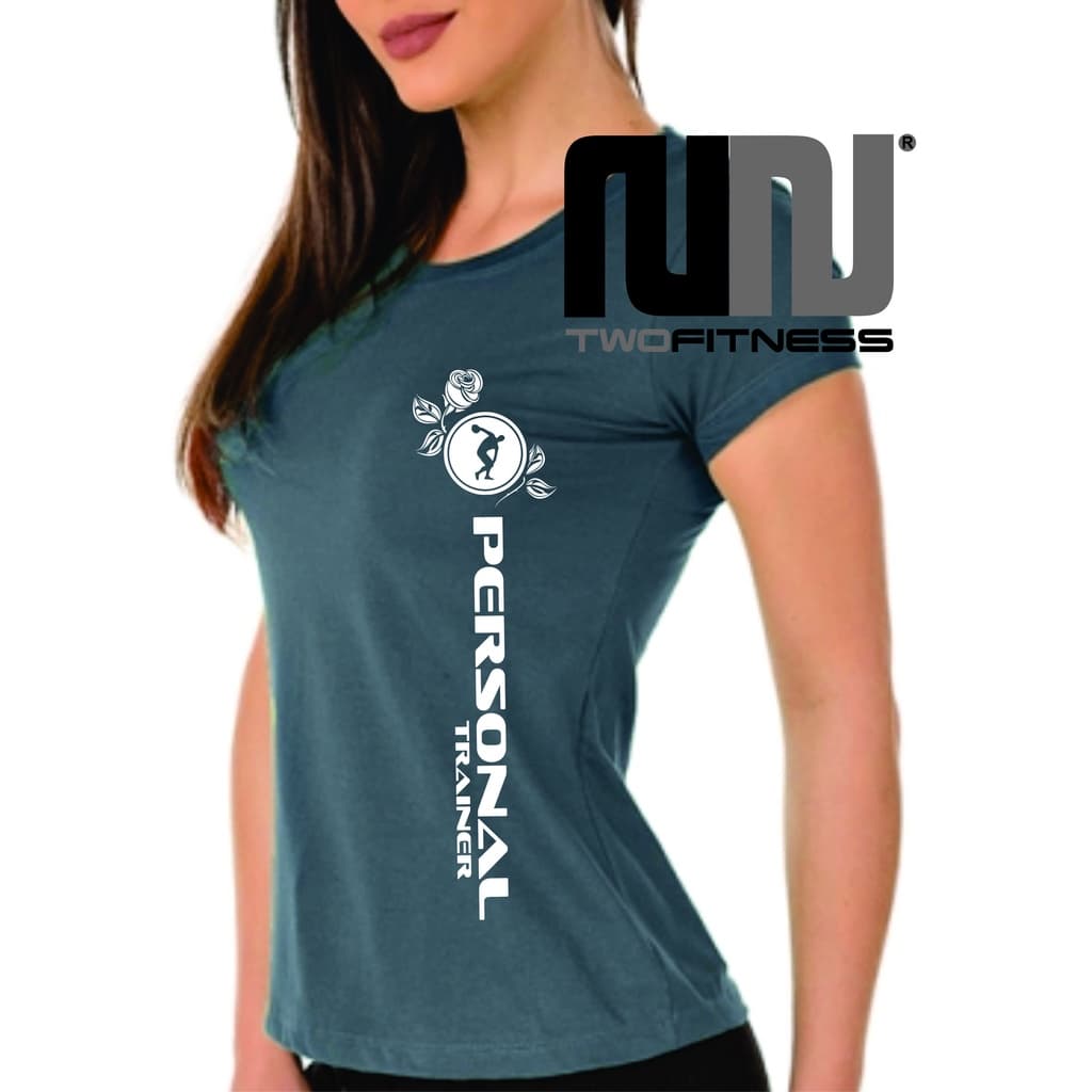 Camiseta Baby Look Personal Trainer Rosas Academia