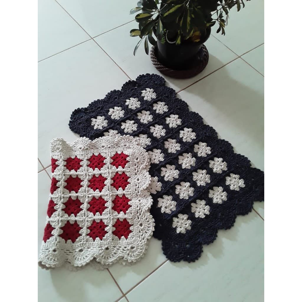 Tapete de crochê, tapete para quarto, tapete para casa, tapete square