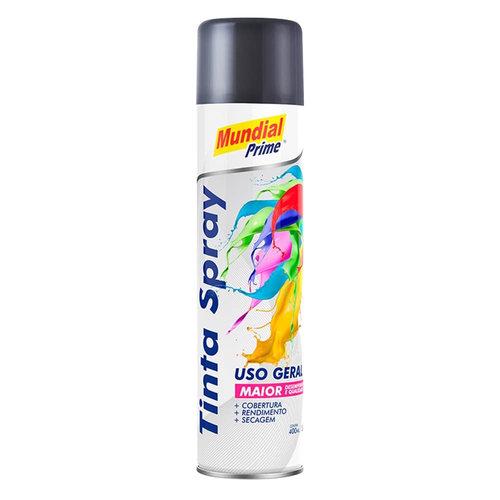 Tinta Spray Fundo Cinza PRIMER Uso Geral 400ml Mundial Prime Alta Cobertura