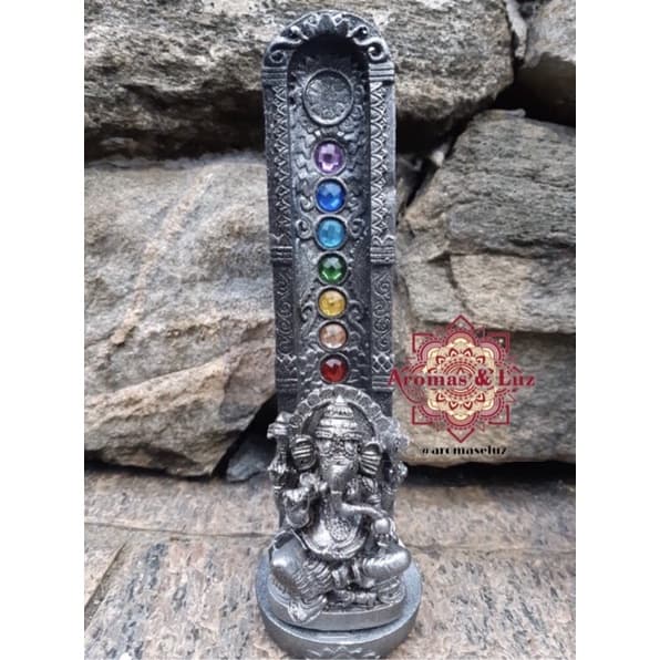 Incensário 7 Chakras Lord Ganesha - Cor: Prata