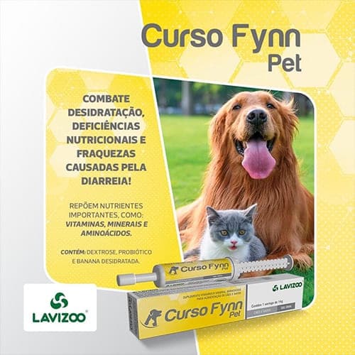 Suplemento com Probiótico para Desidratação de Cães e Gatos Curso Fynn Pet
