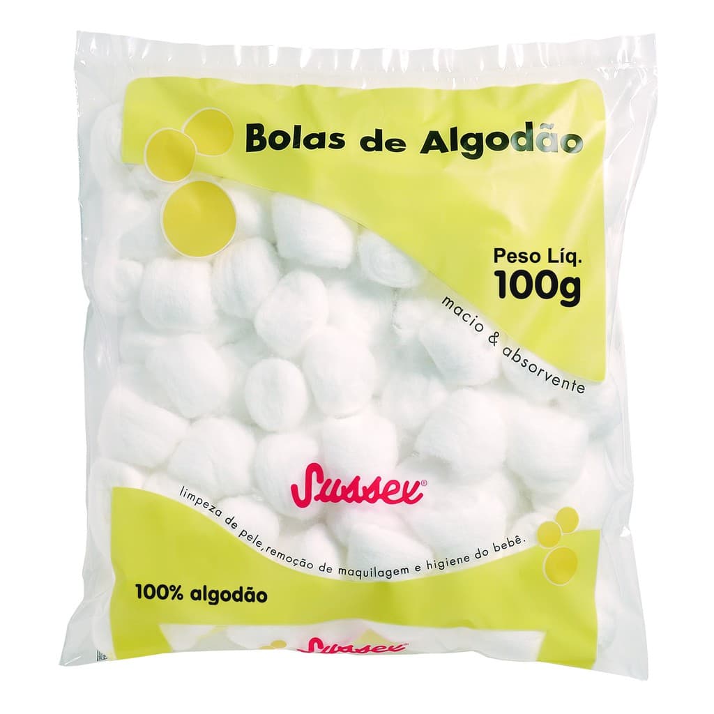 Algodão em Bolas Sussex 100 grs (kit c/10un)