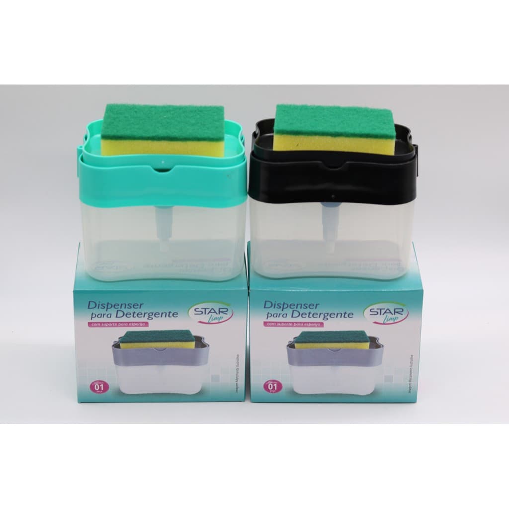 Dispenser Porta Detergente com Suporte para Esponja Star Limp