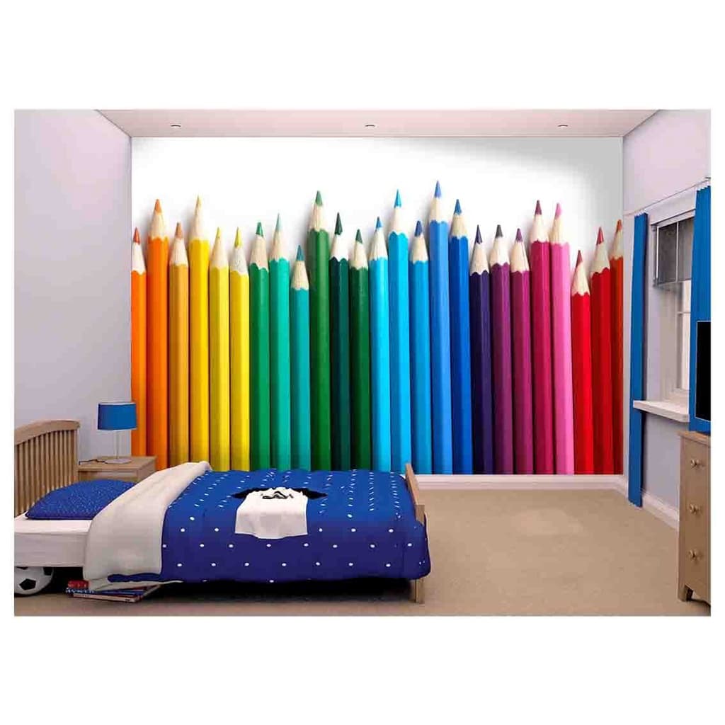 papel de parede Infantil Lápis coloridos 3D 6m² AZS100
