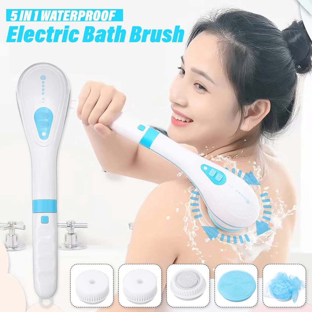 Escova de banho 5 em 1 massageadora esfoliador corporal pedicure esponja com acessorios