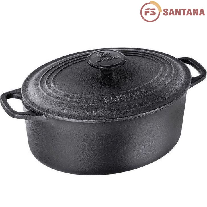 Panela Caçarola Oval Ferro Para Pão Forno Holandês 6,5 litros
