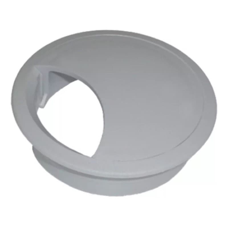 Passa Fio  Cabo Plástico P/ Mesa 46mm 12 Un Cinza Claro R407