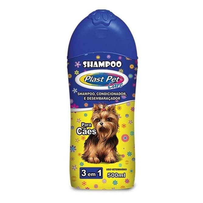 Shampoo 3 em 1 para Cachorro Plast Pet 500ml para cães