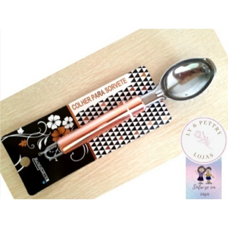 Utensílio com Cabo Rose Gold- Colher de Sorvete