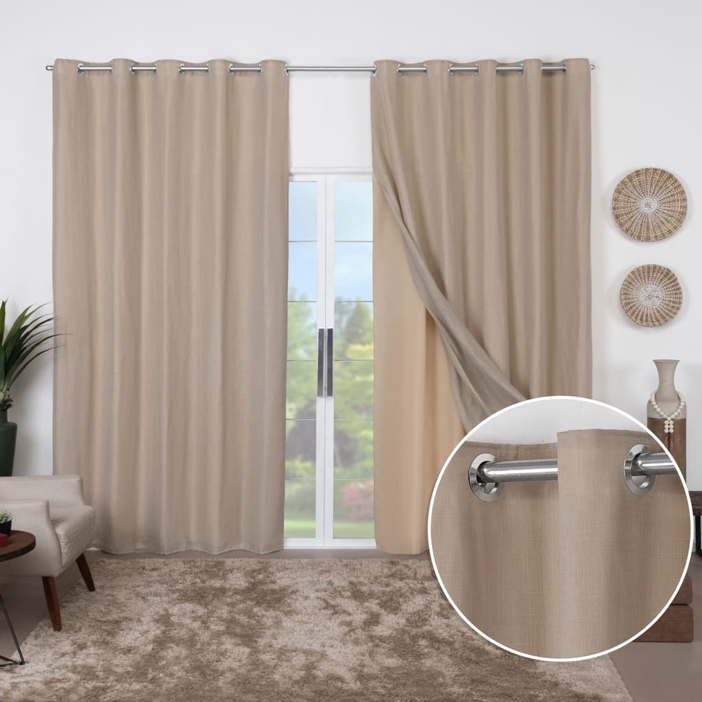 Cortina Gaze de Linho com Forro Microfibra  2, 60 X 1, 80 para janela