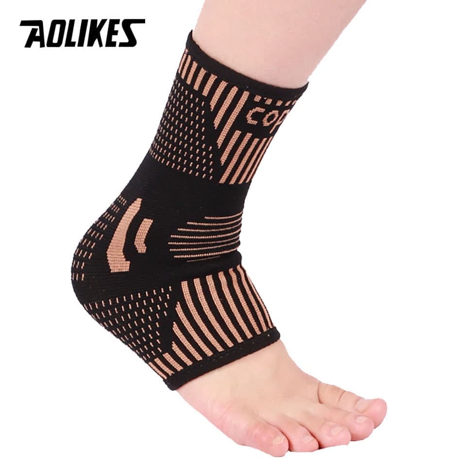 AOLIKES 1 Pcs Tornozelo De Cobre Suporte De Manga De Compressão Para Mulheres E Homens Torcido , Alívio Da Dor , Recuper