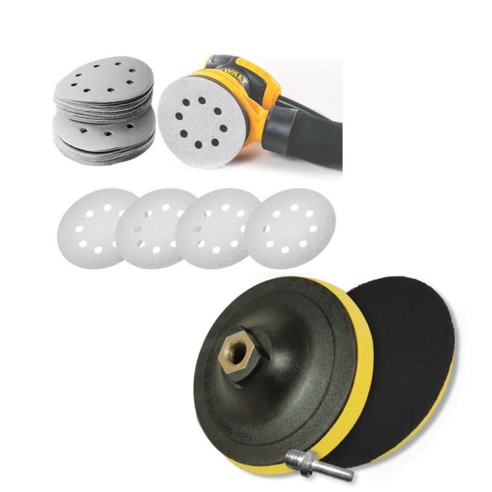 Kit Base Disco de Lixa com 10 Disco de Lixa Branco 150mm Grão 120