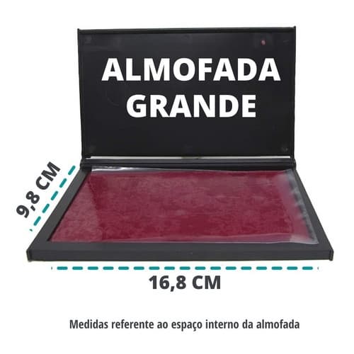 Almofada de Carimbo Grande N4 Vermelha 16,8 x 9,8cm
