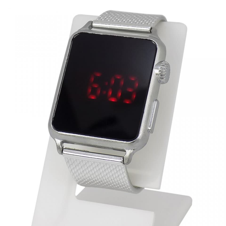 Relógio Digital LED Feminino Pulseira Ajustável de Silicone