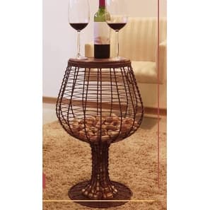 Porta Rolhas De Vinho Mesinha Taça Adega Rustica Decorativa