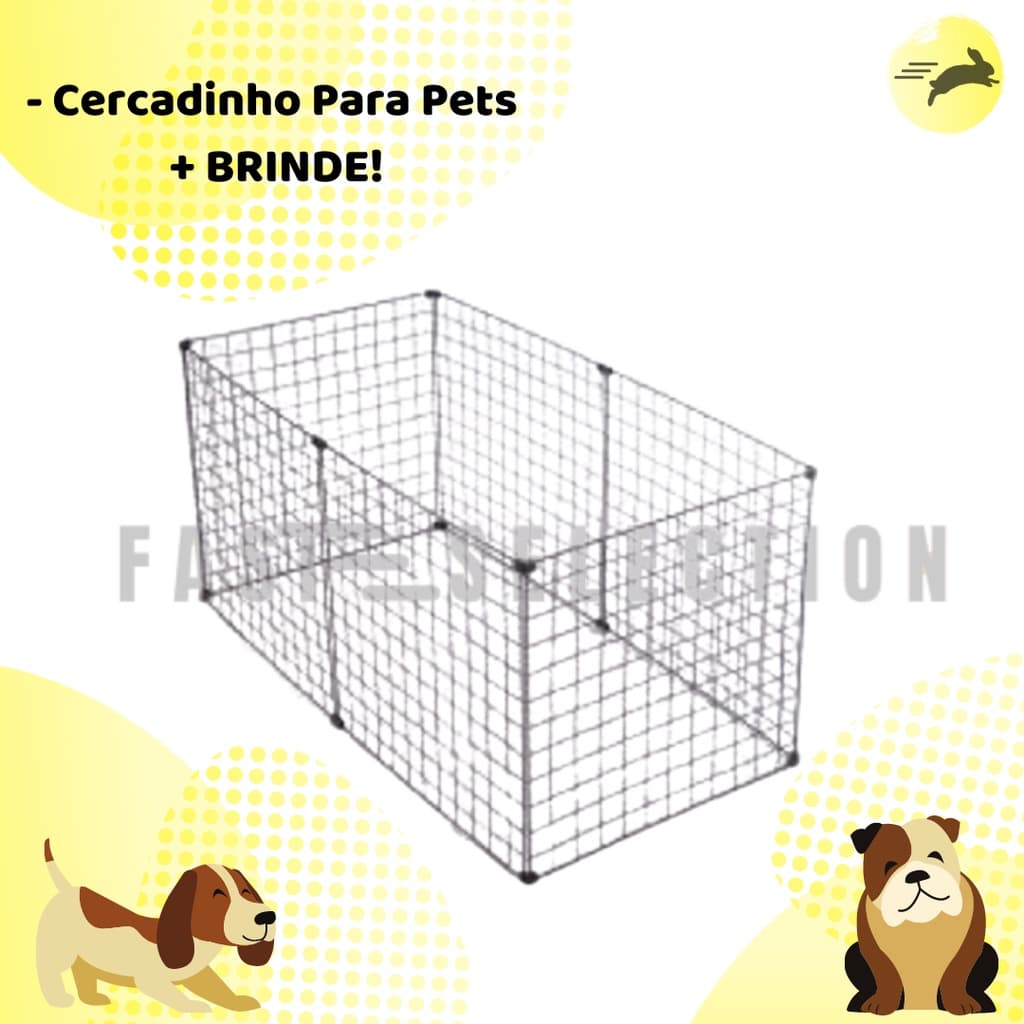 Cercadinho P/ Cachorro Pequeno Porte 120cmx60cmx40cm