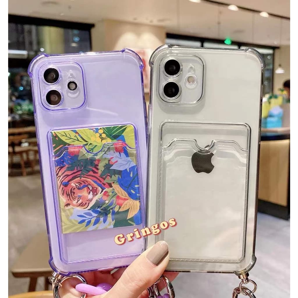 Capa Capinha Proteção Câmera transparente  iPhone X/XS/7G/8G/8puls/XR/11/12pro/12promax Com Porta Cartão