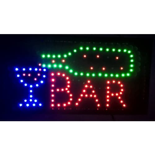Placa Painel De Led Letreiro Bar 110V/220V Luminoso Led Pisca Loja Mercado Clinica