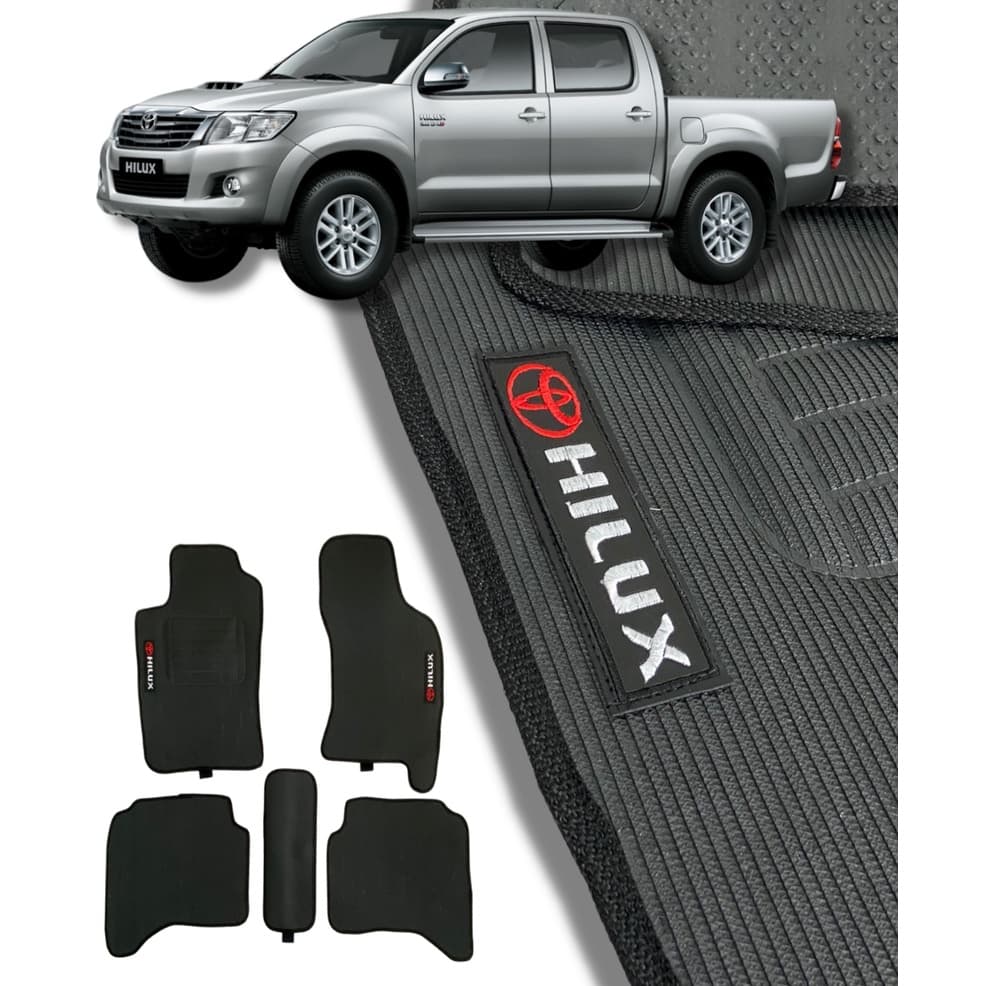 Jogo De Tapete Automotivo Carpete Para Hilux 2008 2009 2010 2011 2012 PVC Borracha