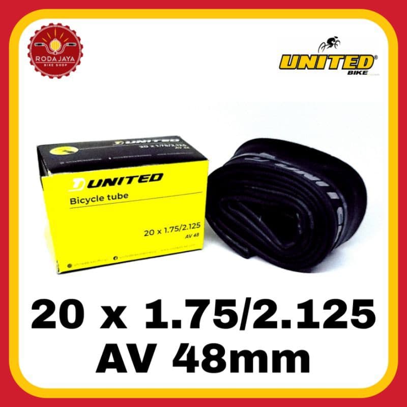 Tubo Interno De Bicicleta UNITED 20 X 1.75/2.125 AV 48 Mm