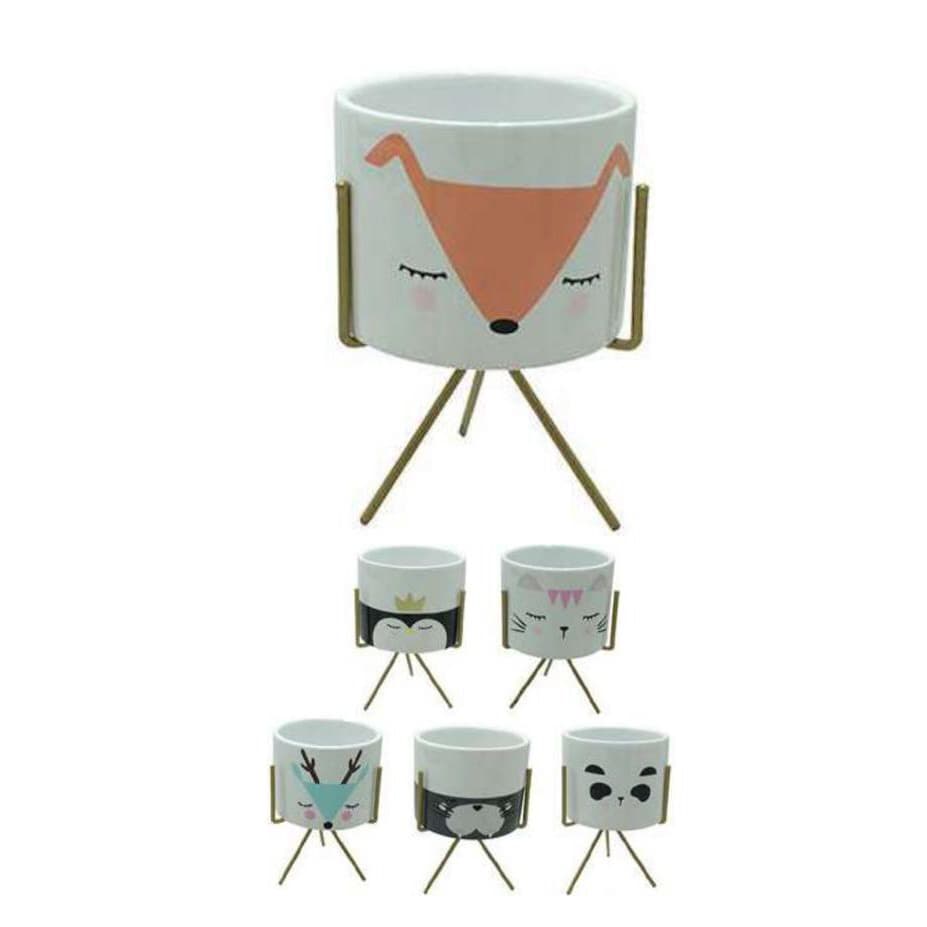Vaso Cachepot Bichinhos com Tripé