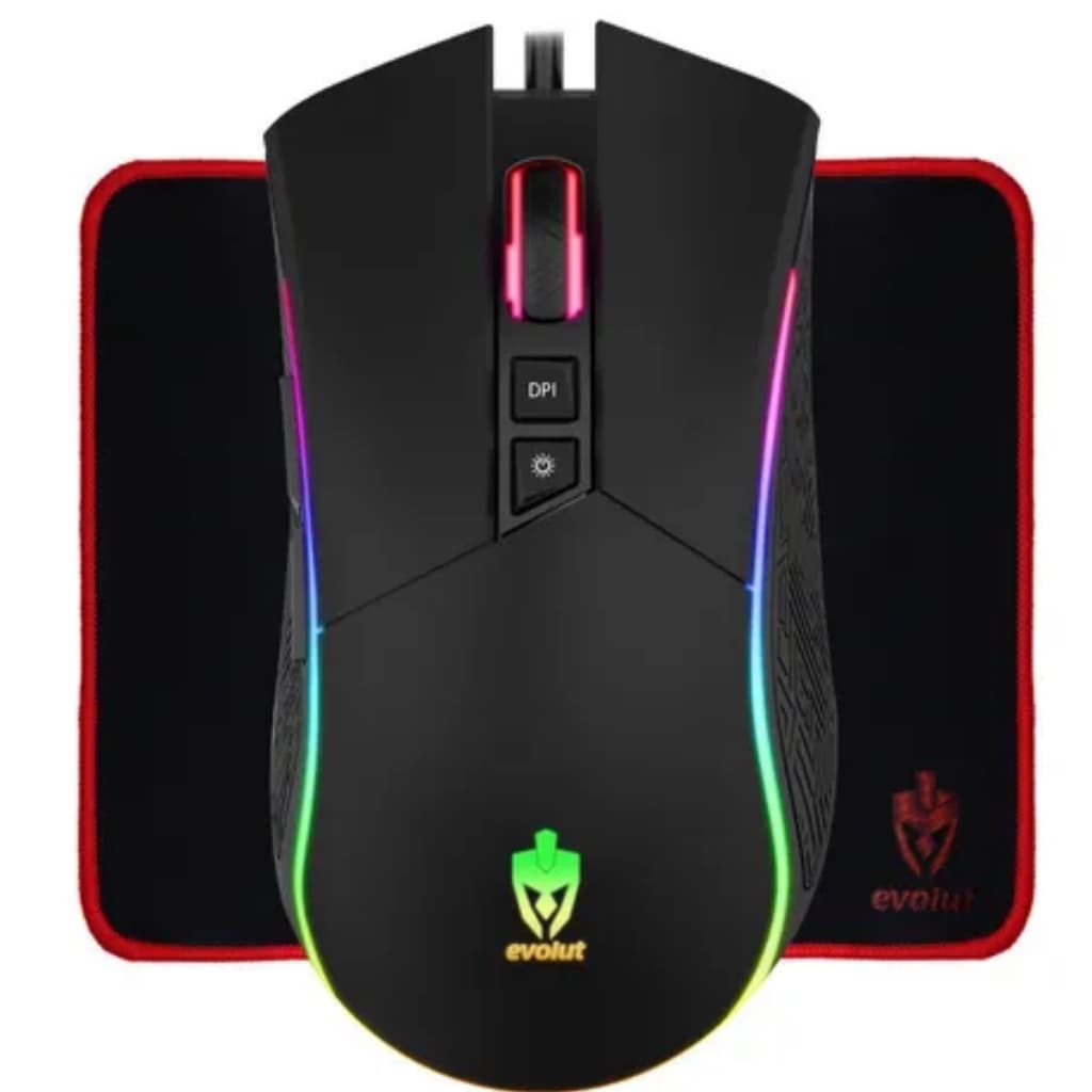 Kit Mouse Gamer Barato Skadi + Mouse Pad Speed 25x21cm