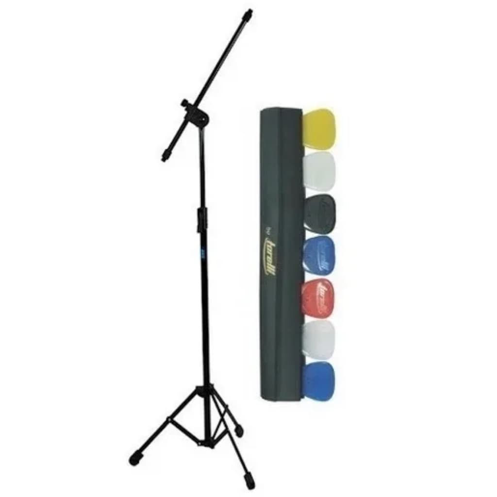 Pedestal Suporte Para Microfone Ask C/ Porta 7 Palhetas