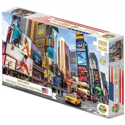 Quebra cabeça 1000 peças Times Square Nova Iorque EUA e Outros Modelos GGB Brinquedos Estados Unidos Quebra Cabeça 1000