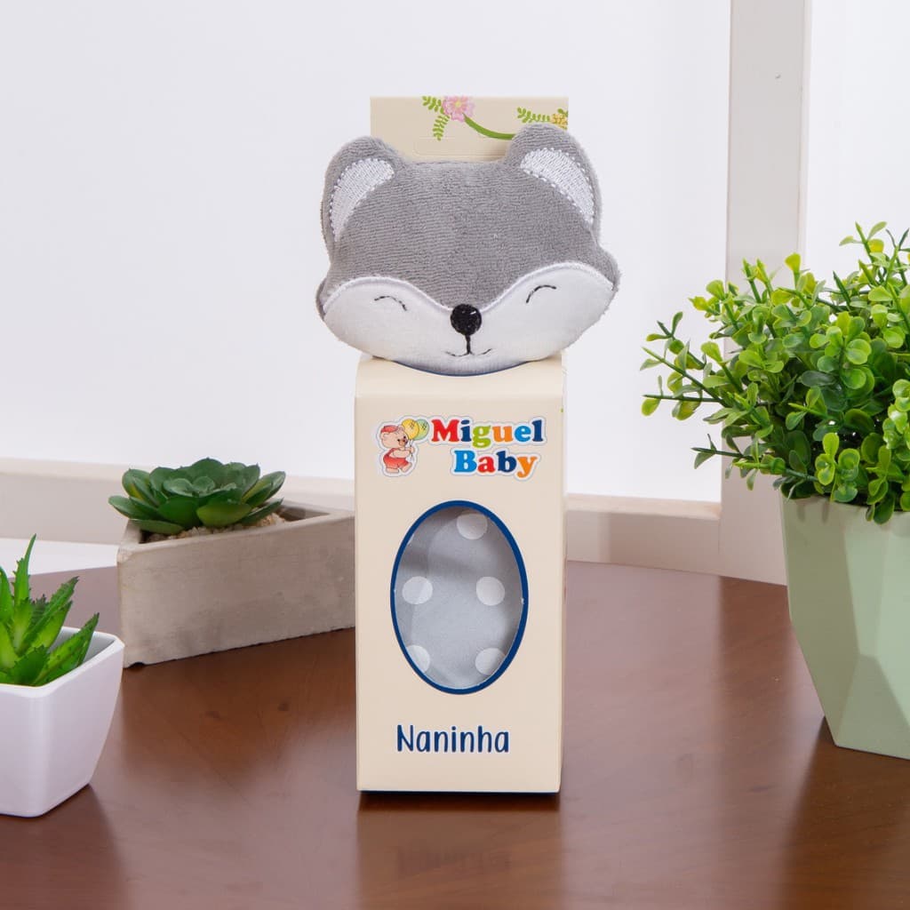 Naninha Para Bebê Raposa Cinza