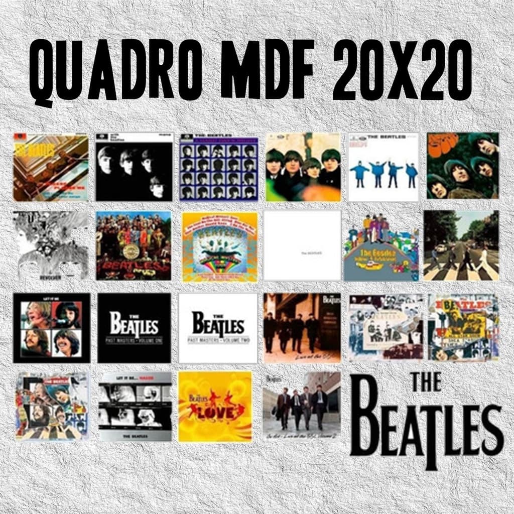 QUADRO DECORATIVO MDF THE BEATLES QUADRO 20X20 QUADRO DECORATIVO DISCOGRAFIA