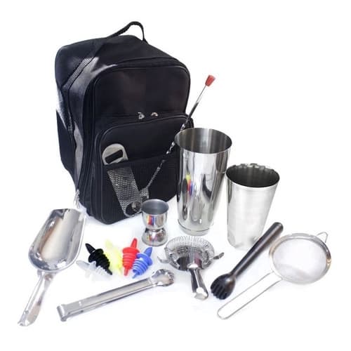 Kit De Bar Para Drinks Coqueteleira Dosador Socador Bolsa
