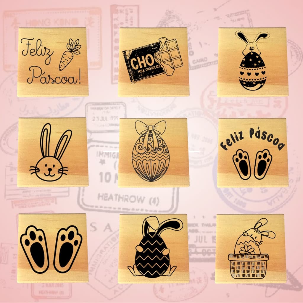 Carimbo de PÁSCOA para personalizar embalagens e caixas kraft