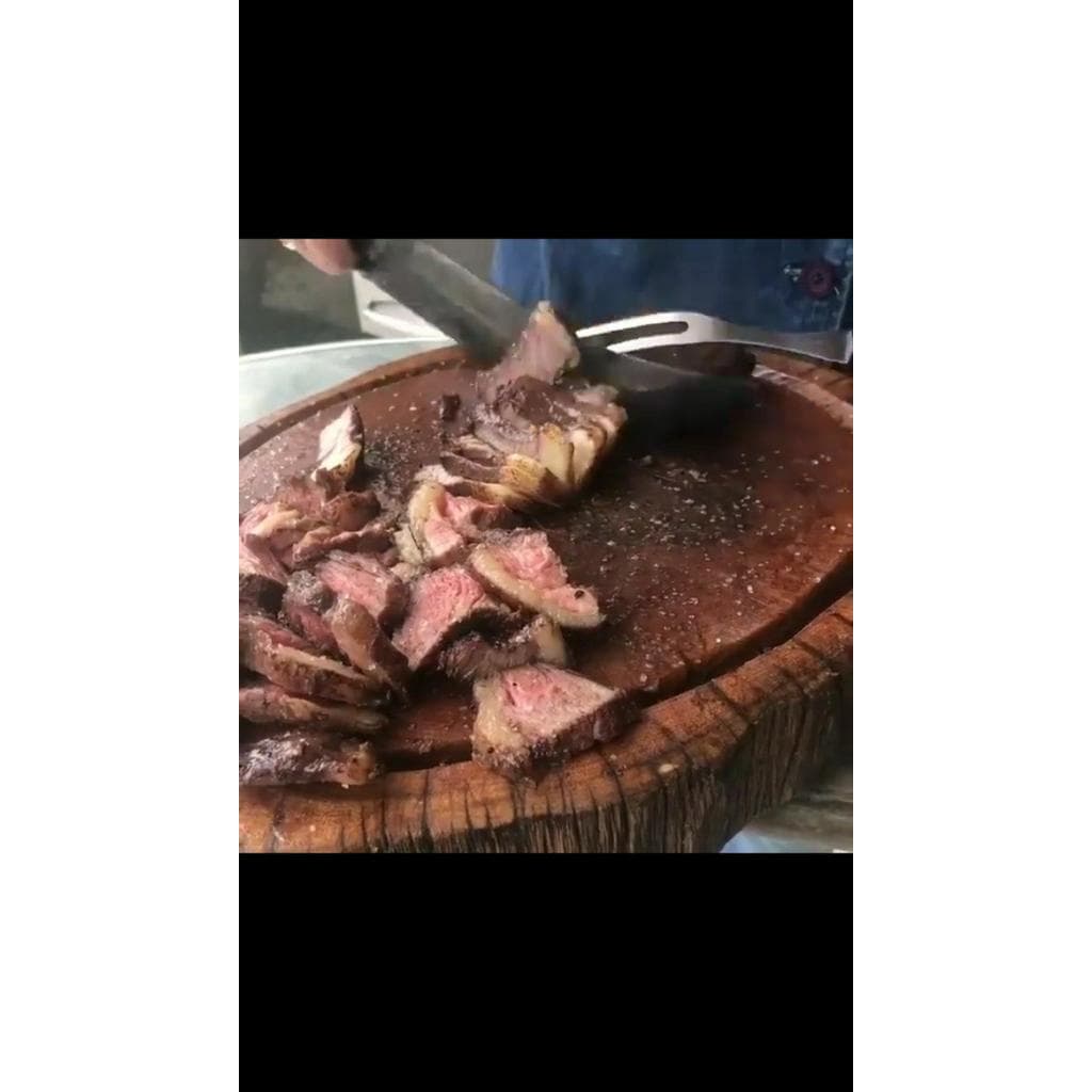 Tabua Grande Carne Madeira Rustica Tora  Churrasco Festa Edi